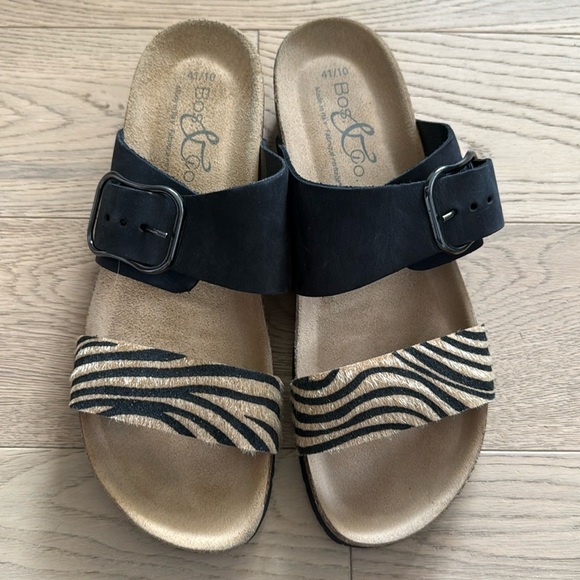 Bos & Co. lapo slide sandal - black nubuck leather Size EU 41/10 - Picture 2 of 9